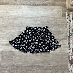 H&M Black and White Floral Skater Skirt